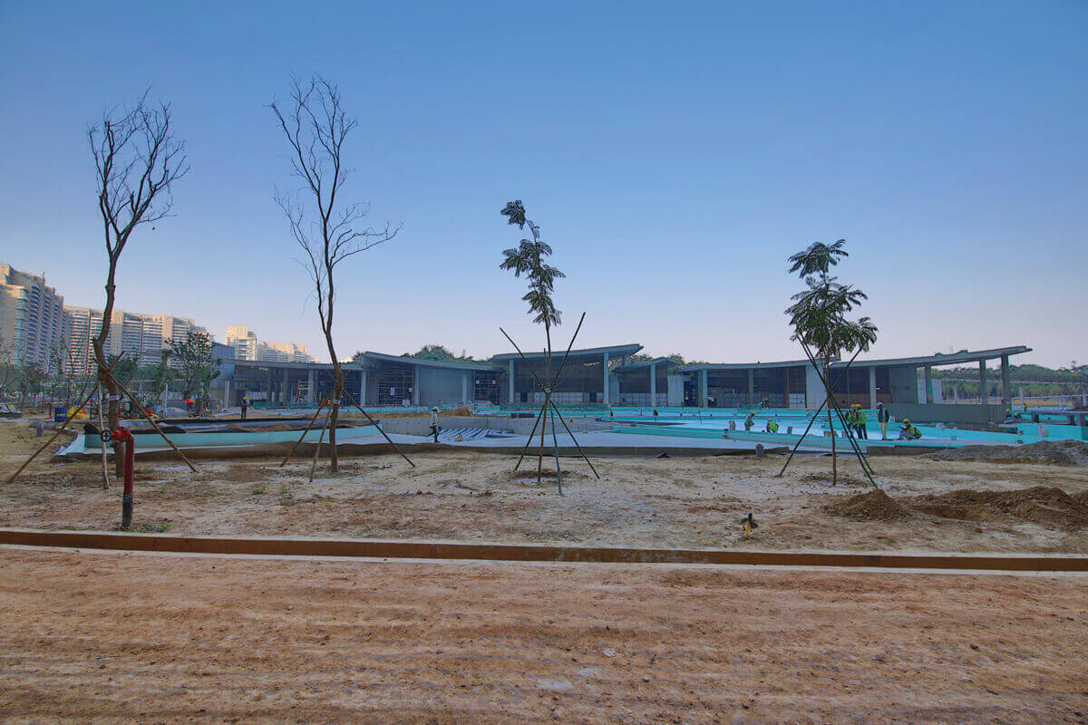 Swimming Pool amenities construction at DLF The Camellias Gurgaon